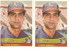2 CARD 1984 DONRUSS CHRIS BANDO BASEBALL CARD LOT #224