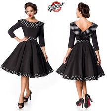 Abito Donna Vestito Vintage Elegante Diva Anni 50 Retrò Pois Belsira 50123