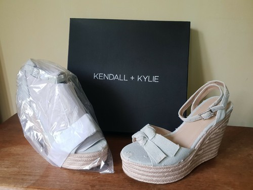 light blue denim wedges