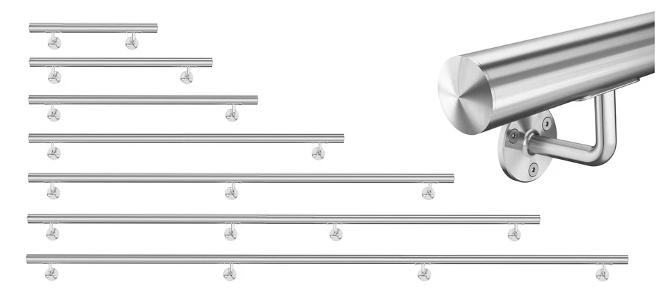 Edelstahl Handlauf Treppengeländer 42,4 Wandhandlauf Geländer Halterung Treppe - Bild 4 von 4