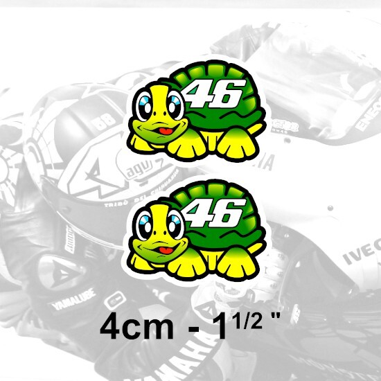 Valentino Rossi TURTLE sticker Vinyl 46 Tartaruga 2001 4cm adesivo