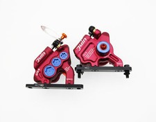 Juin Tech GTF6 Cyclocross Cycle 6-Piston Hydraulic Brake Caliper Set Red Bike