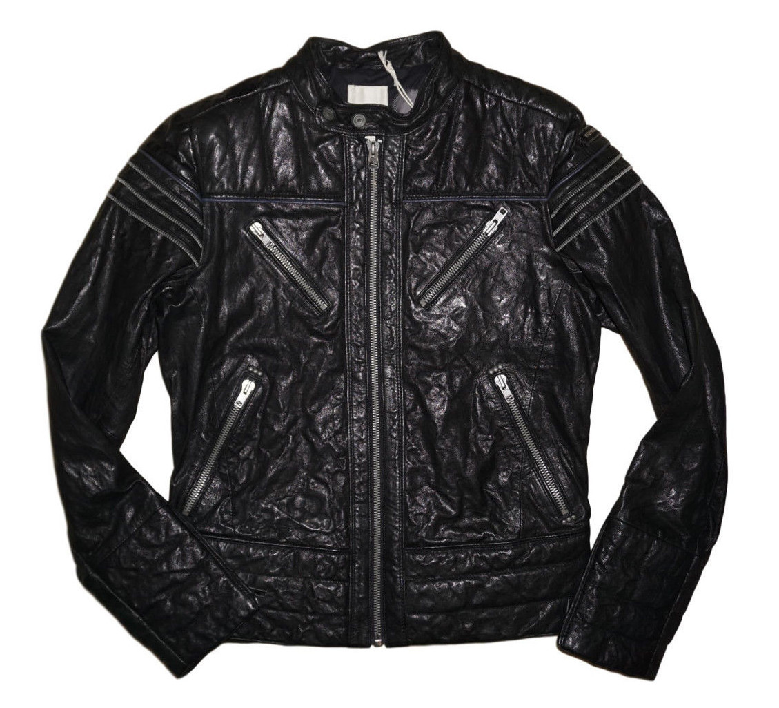 DIESEL LAFSH LEATHER JACKET SIZE L 100% AUTHENTIC