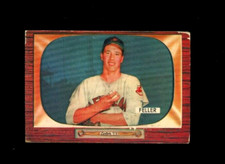 1955 Bowman #134 Bob Feller crease free but has stains VG