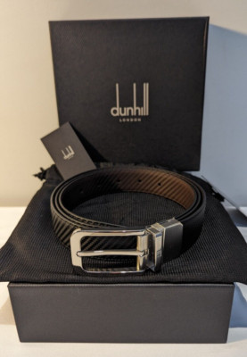 DUNHILL  RACING CF INSERT LEATHER  BUCKLE CHASSIS BELT 30MM-SIZE UP TO 42