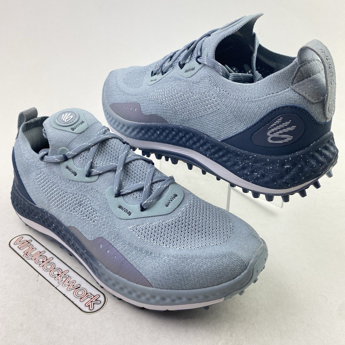 Under Armour Charged Curry SL Golf Shoes Mens Size 10.5 Blue Grey
