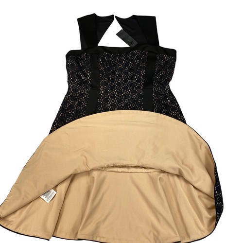 BCBGMAXAZRIA Fit & Flare Dress Womens Sz 12 Black Lace Overlay Lined MSRP: $168 - Picture 12 of 20