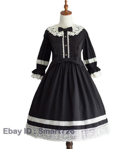 Sweet Cute Lolita Lace Bow Dress Palace Dress Lolita Lace Bow Dress Palace Dress - Picture 19 of 28