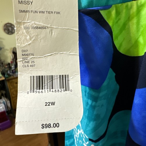 Tropical Escape Women’s Swimsuit Plus Size 22W Multi Color Floral Beach NWT - Picture 4 of 8