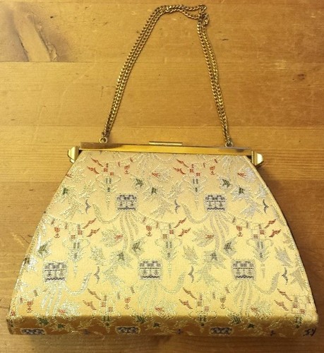 Vintage, Edwards Bag Ltd, Silk/Velvet/Satin Baguette w/Oriental Design, 1950s - Picture 2 of 12