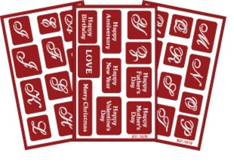 Plantilla de fuente de letras de alfabeto de escritura grabado de vidrio resuable 3pk sobre armadura nOver Foto 2 de 4