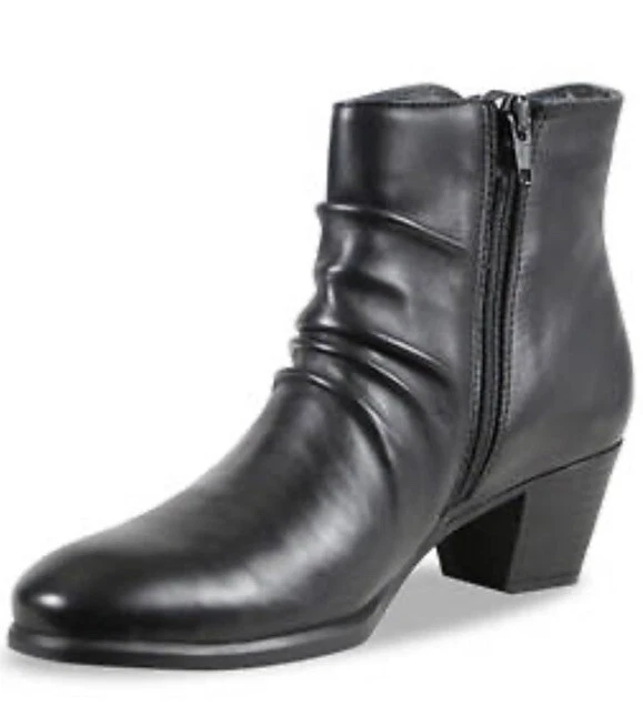 Munro Elliot Boots Leather Water Resistant Arch Support Side Zip