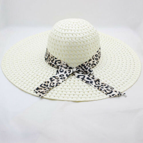 Women Brim Straw Hat Sun Floppy Wide Brim Hats Bowknot Folding Beach Caps Hom JE - Picture 16 of 24