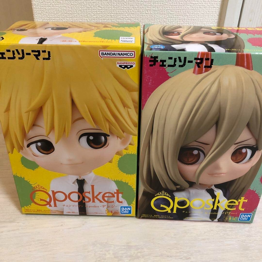 Chainsaw Man Figure Q Posket Set BANPRESTO Denji & Power NEW