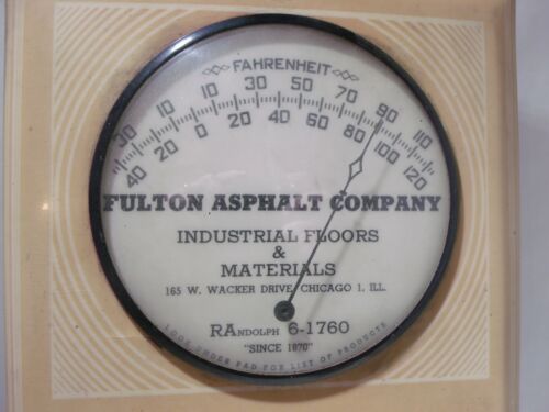 Vintage Werbung Thermometer / Kalender Emaille auf Blechschild Chicago - Bild 3 von 8