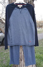 Tommy Bahama Men  s 2-Piece Relaxed Fit Lounge Set Pajamas Blue Size M
