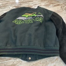 VTG Arcticwear Arctic Cat Bounty Hunter Wool Varsity Jacket USA Made Green Large