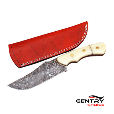 Handmade Damascus Steel Skinner Hunting Knife with Sheath Chef Kitchen Knives