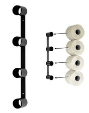 Toilettenpapierhalter Schwarz Wand Metall 4 Halter Unsichtbar Klopapierhalter