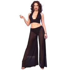 Chilirose CR 4857 - Wide Leg Top and Pants Set Size XL Black