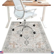 Premium 36"x48" Taupe Office Chair Mat - Durable, Washable, Anti-Slip Vinyl