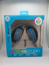 JLab JBuddies Studio Kids Headphones Blue Over Ear Folding Volume Safe New