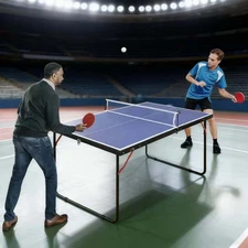 DOUBLE FISH 4ft Foldable Ping Pong Table Set w/2 Paddles 3 Balls Indoor Outdoor