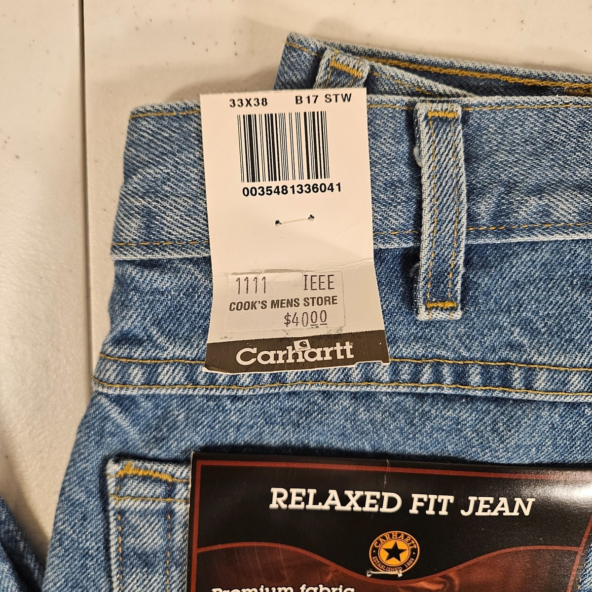 Carhartt B17 STW Relaxed Fit Tapered Leg Jeans Mens 33x38 