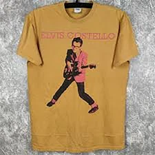 vtg Elvis Costello yellow T-shirt Unisex All sizes short sleeve XA1122