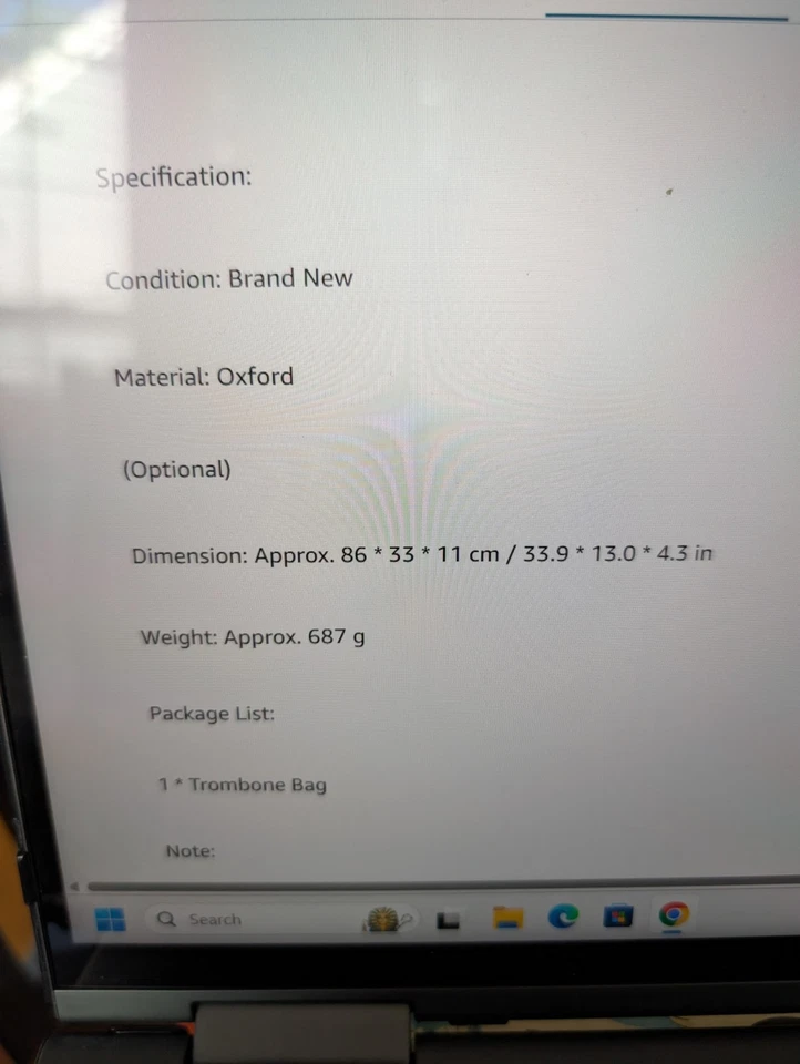 New trombone Case, Portable Soft Alto Tenor Trombone Bag Carry Shoulder Straps - Image 4 of 4