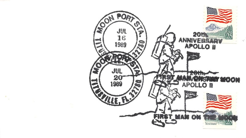 APOLLO 11 20th ANNIV. DOUBLE CANCEL - DAY OF LAUNCH/DAY OF LANDING/WALK SC#2280