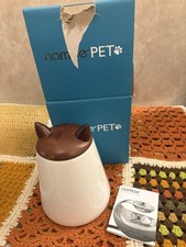 Nambe Petcollection Kitty Ears Treat Jar | 5.5 X 7” Inches Porcelain/acacia Wood