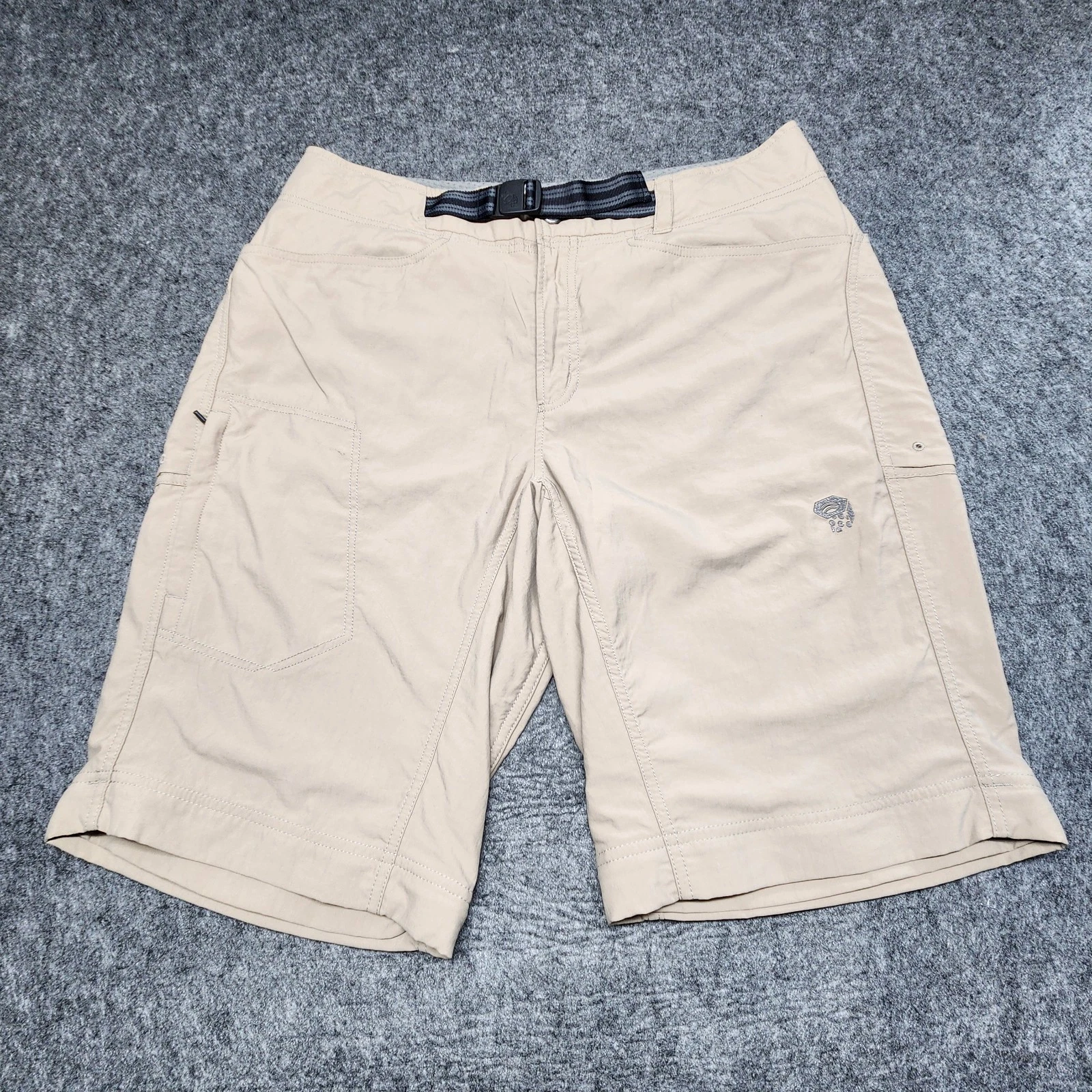 Mountain Hardwear Mens Khaki Nylon Lightweight Cargo Shorts Large Hiking Outdoor