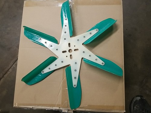 Vintage NOS Green Fiberglass FLEX-A-LITE Cooling Fan Baldwin Motion Day 2 18.5in - Picture 5 of 13