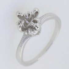 Women s 925 Sterling Silver Round 5x5mm Ring Setting White Zircon Semi Mount