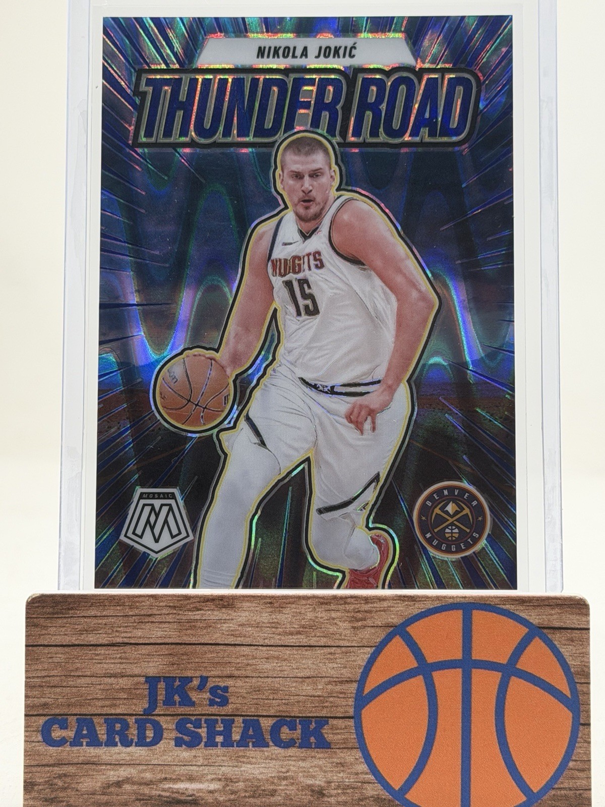 2024-25 Panini Mosaic Nikola Jokic Thunder Road Blue Seismic /149 #13