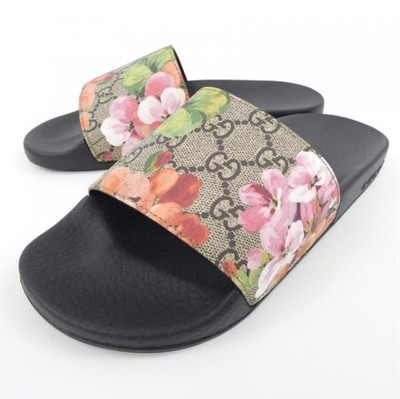 Gucci GG Blooms Supreme Floral Slide Sandals Flats Size 37 US 7 | eBay