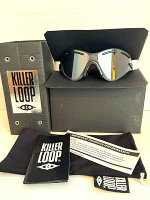 Vtg Killer Loop X-Pro 2 Sunglasses W2287 Black w Silver Mirror Bausch Lomb NOS