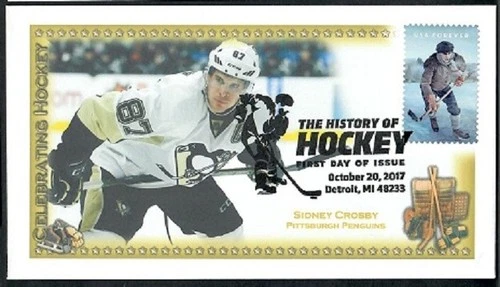 USA 2017 Canada FDC: The History of Hockey Homemade Rare Cachet - Sidney Crosby