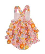 NWT Angel Dear Retro Daisy Ruffle Sunsuit  100 Organic Cotton Muslin  3-6M