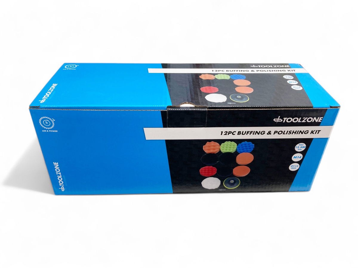 Buffing And Polishing Kit 12 Pieces 115mm With Hook And Loop Adaptor - KDPAB172 - Image 2