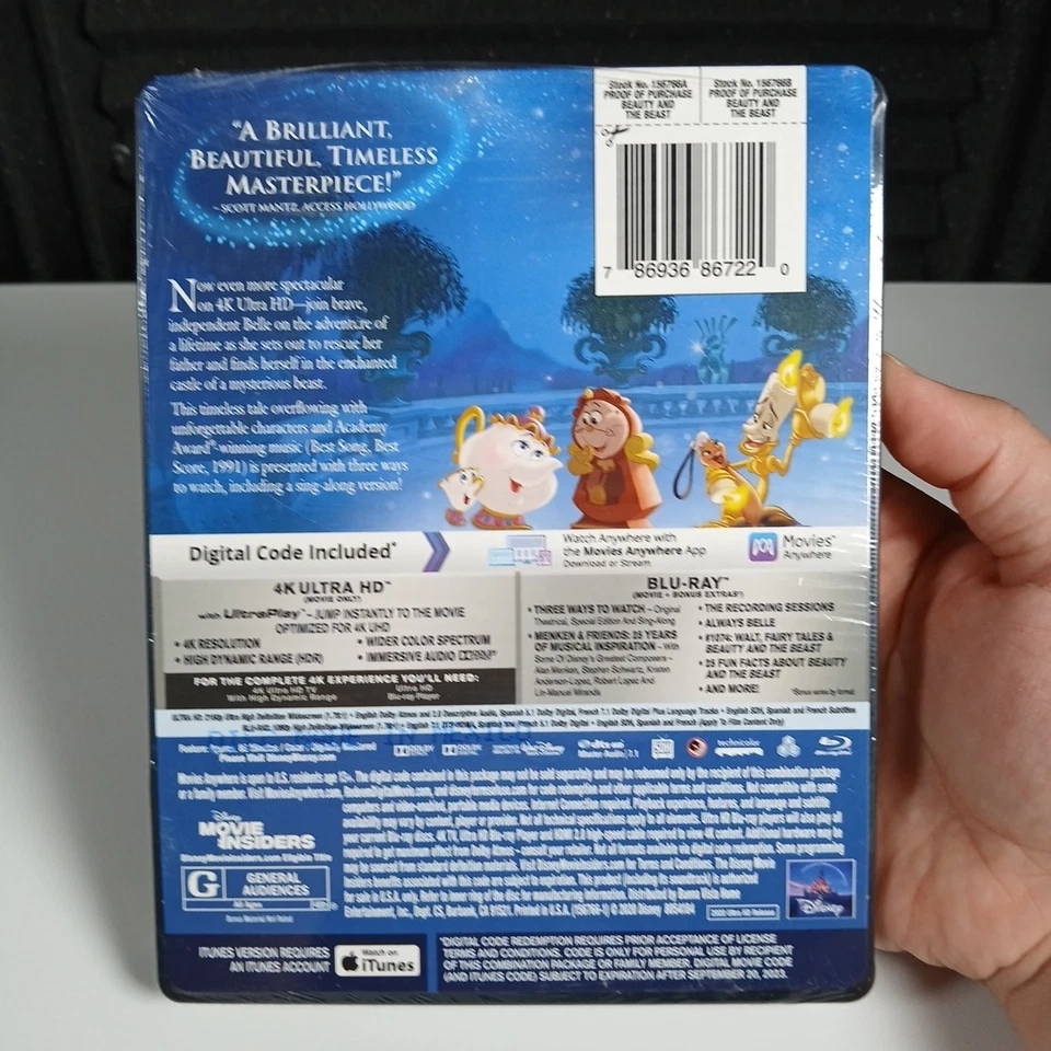 Beauty and the Beast - 4K UHD + Blu Ray - Limited Edition Steelbook - SEALED - Imagem 2 de 4