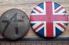 Vintage 1970s PUNK UK Badges - DIY Anarchy & Union Jack 30-35MM - Z42