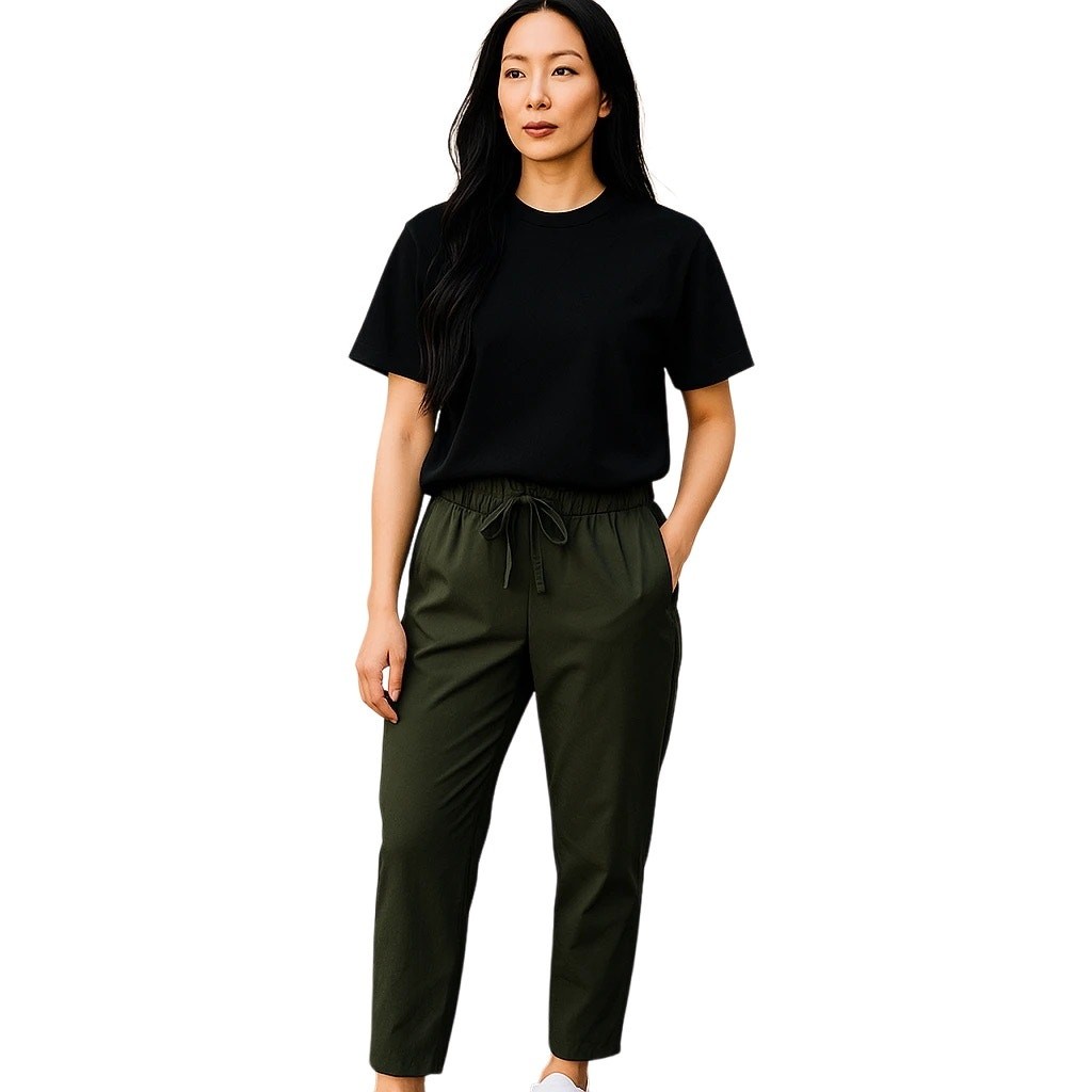 Hilary Radley Stretch Tapered Jogger Pants Olive … - image 1