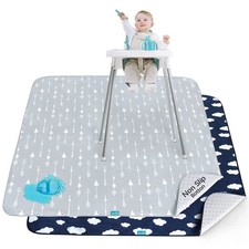 Splat Mat 2 Pack for Under High Chair Arts 42x46-inch, Cloud Arrow