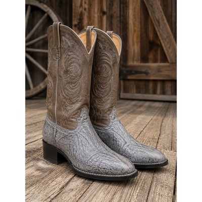 Vintage Dan Post Exotic Leather Cowboy Boots Gray Bone USA Western Men's 9D