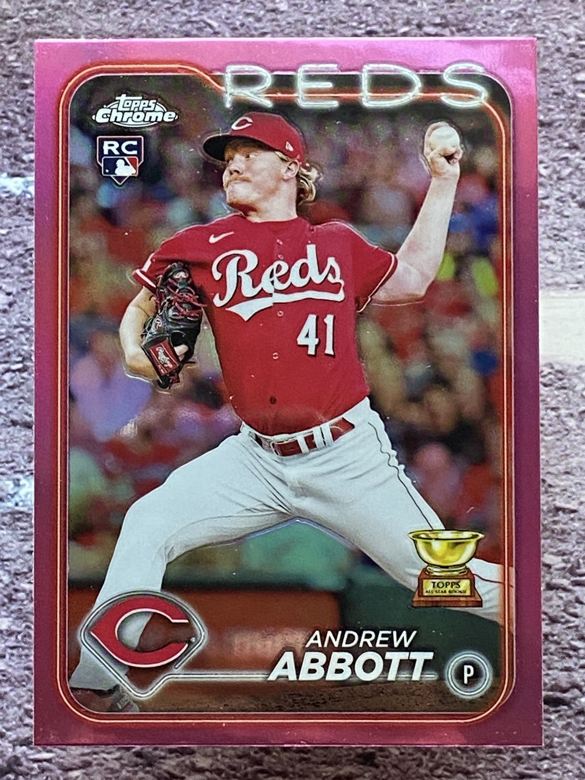 Andrew Abbott 2024 Topps Chrome Pink Refractor #154 Cincinnati Reds RC