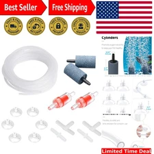 13Ft Aquarium Air Pump Kit: Tubing, Air Stones & Connectors for Optimal Aeration