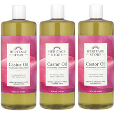 Heritage Store Castor Oil 32 fl.oz/946 mL Each Pack of 3 