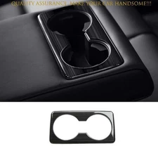 Black Titanium Rear Water Cup Holder Panel Trim 1PCS For Mazda 3 Axela 2019-2024